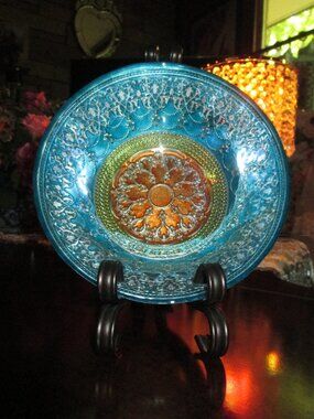 Turkish Art Glass Decorative Accent Bowl